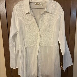 Collections etc White Button-Down tunic xl